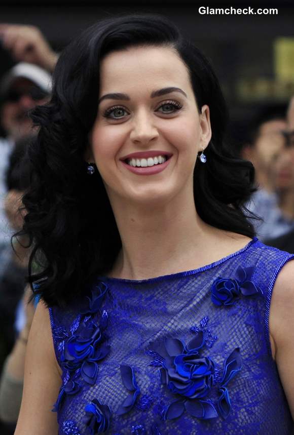 Katy Perry 2013 in Blue at Smurfs 2 Premiere