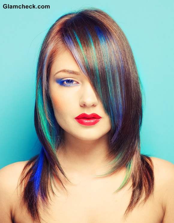 Peacock Inspired Hair Coloring