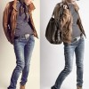 Rock the Look - Rock Star Glam in Blue Denims and Brown Jacket