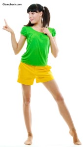 yellow shirt with shorts