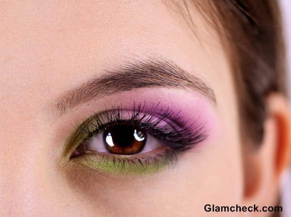 Tropical Eye Makeup purple green How To