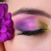 Tropical Eye Makeup tutorial purple green eye shadow