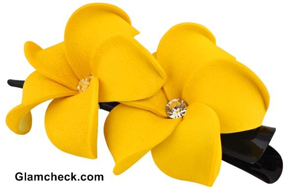 yellow flower hair accessories