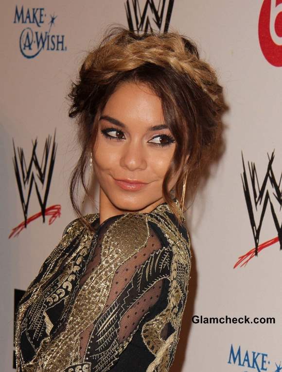 Vanessa Hudgens Dip-dyed Braided Hairstyle at Charity Do