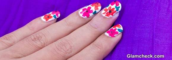 Tropical Nail Art DIY - Easy and Quick Flower Nail Art