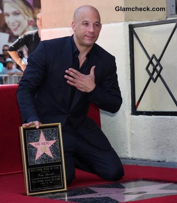 Vin Diesel at the Vin DIesel Walk of Fame Star Ceremony