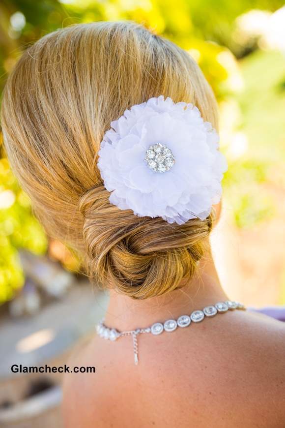 Wedding Hairstyle Floral Accessories with Chignon