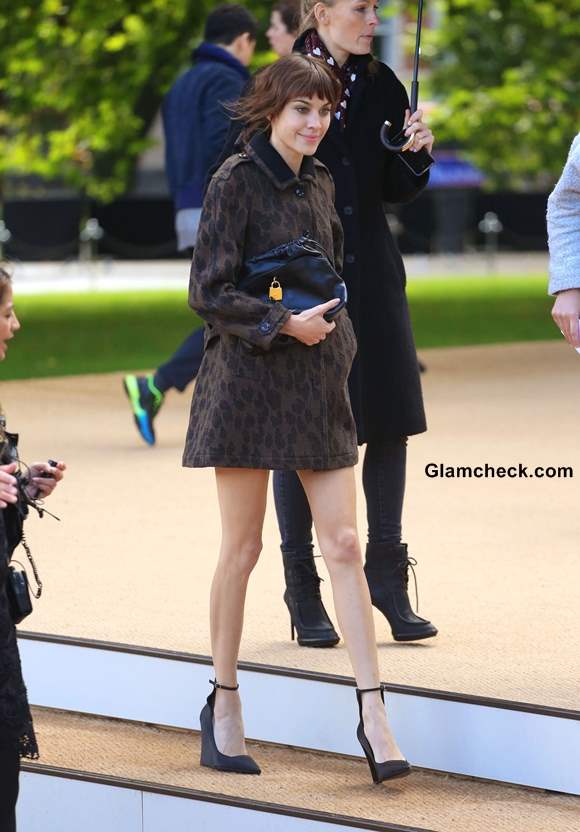 Alexa Chung Sports Leopard Print Coat at Burberry Prorsum S-S 14 Show