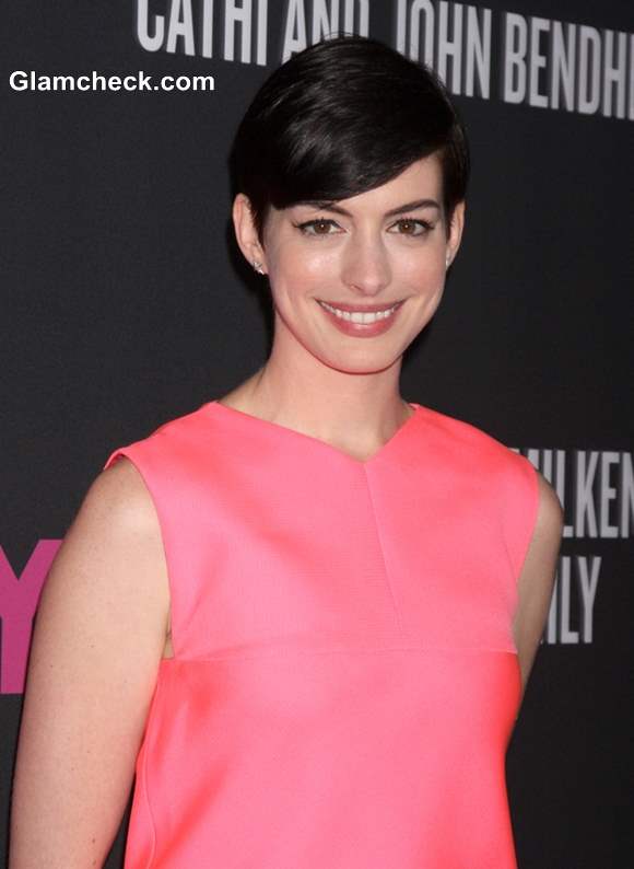 Anne Hathaway in Pixie Haircut 2013