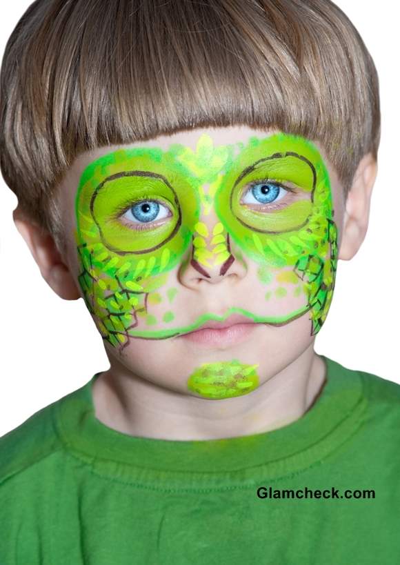 Halloween Chameleon Face Art for Little Boys