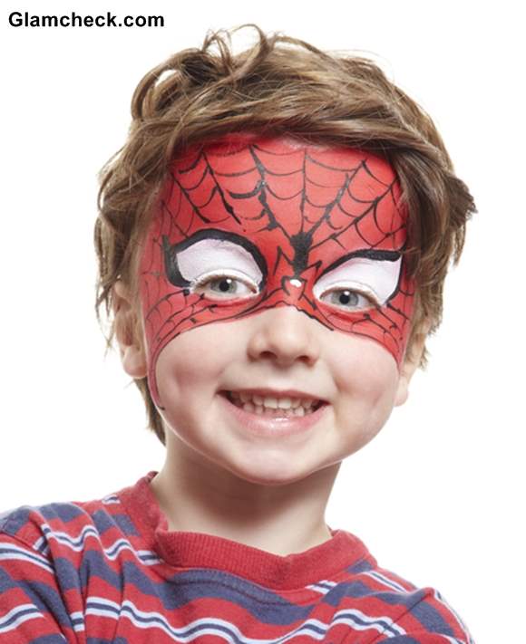 Halloween Costume Face Art for Little Boys - Spiderman