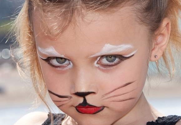Halloween Costume makeup for kids Feline