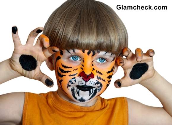 Halloween Tiger Face Art for Little Boys