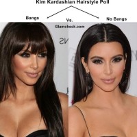 Kim Kardashian Hairstyle Poll – Bangs vs No Bangs