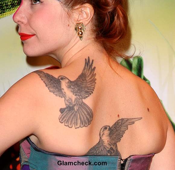 Paloma Faith Back Tattoo Dove