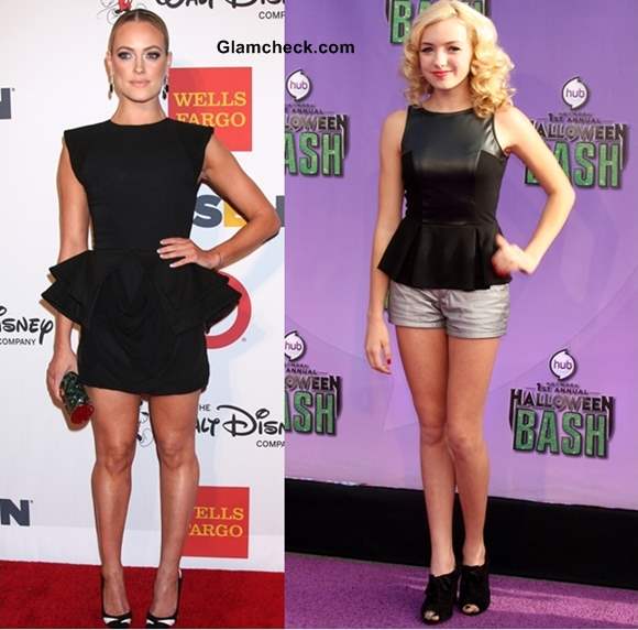 Peplum Trend 2013 Peta Murgattroyd and Peyton List Sport the Trend