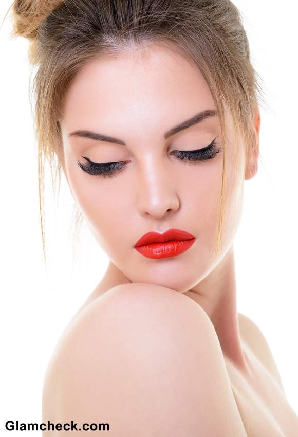 Red Lips Defined eyes Makeup for a Night on the Town -