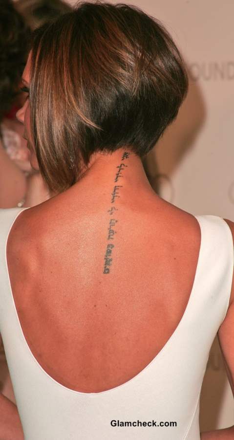 Victoria Beckham Neck Tattoo