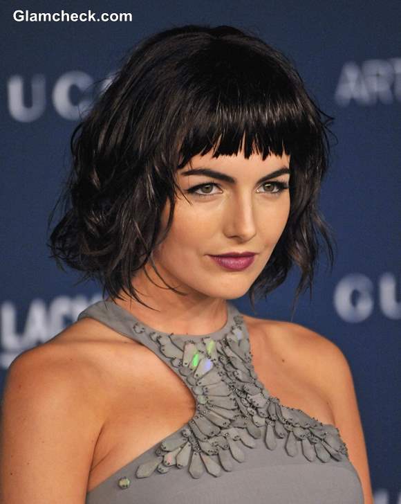 Camilla Belle Choppy Bangs and Messy Bob Hairstyle