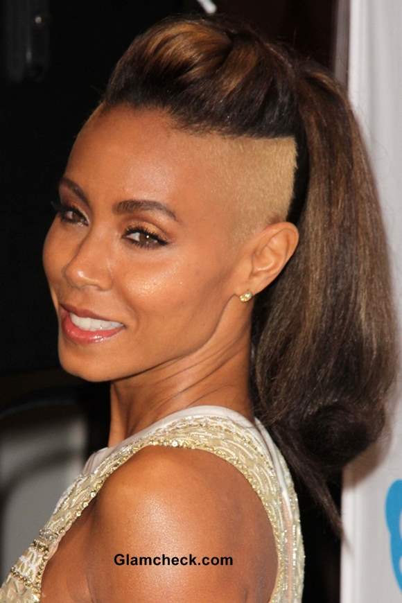 Jada Pinkett Smith Sports Mohawk Ponytail