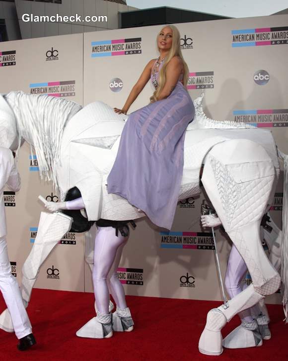 Lady Gaga Horses Around at American Music Awards 2013