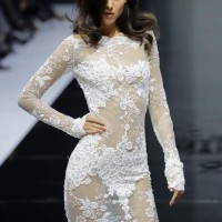 Olesya Malinskaya White Lace Gown