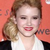 Taylor Spreitler Sports Side-Swept Hairstyle at ABCs CRUSH Launch
