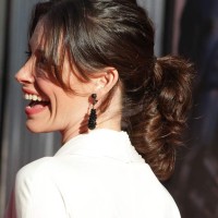 Casual Ponytail Hairstyle at a Formal Event - Evangeline Lilly