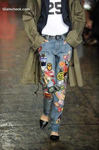Colorful Patchwork Denim Jeans DKNY Spring 2014