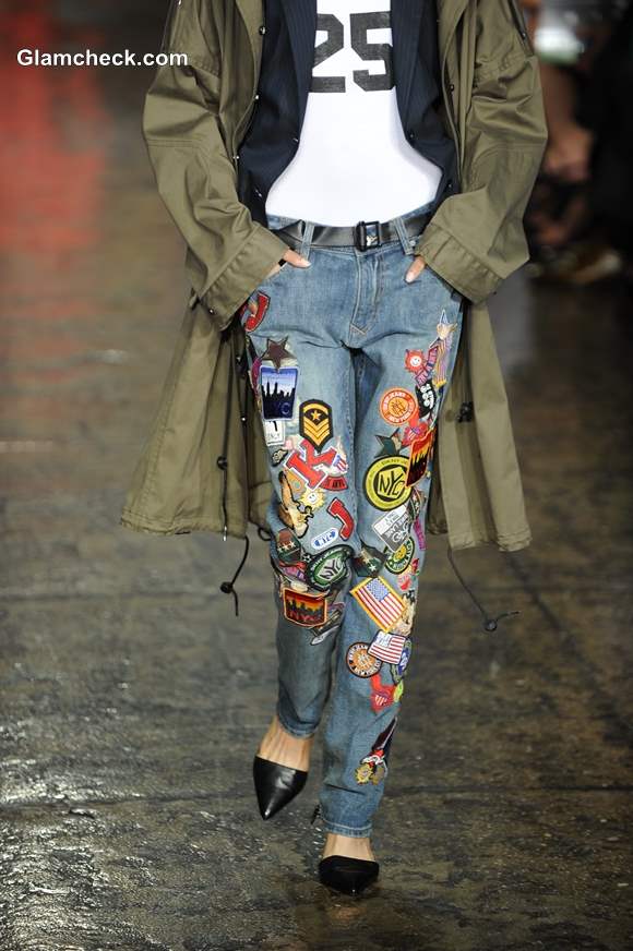 Colorful Patchwork Denim Jeans DKNY Spring 2014