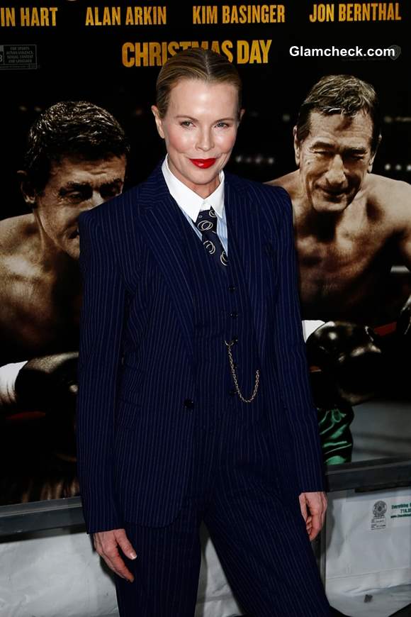 Kim Basinger in Tailored Androgynous Look at Grudge Match Premiere