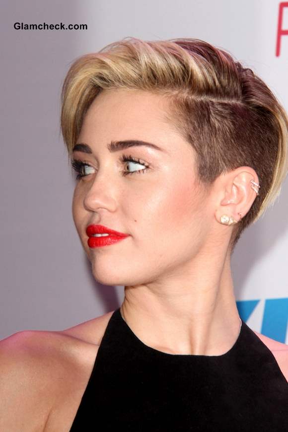 Miley Cyrus Pixie Cropped Hair at 2013 KIIS FM Jingle Ball