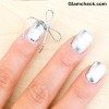 Silver Nails with Bow detailing for Christmas
