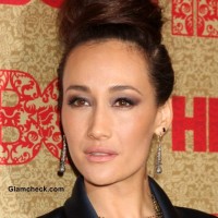 Effortless Top Knot Hairstyle 2014 Maggie Q