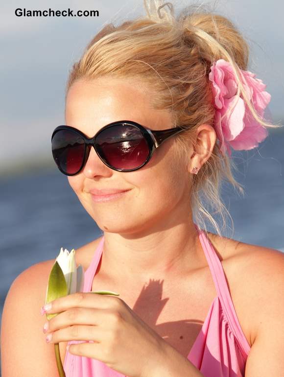 Flower and Bun Hairstyle for Valentines Day