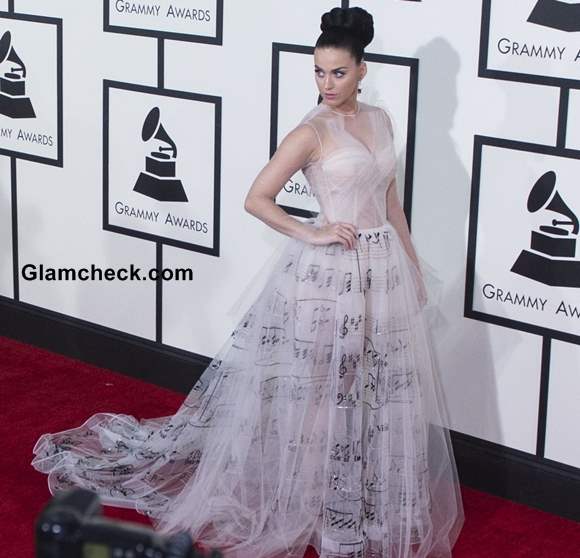 Katy Perry Wows in Valentino at 59th Grammy Awards