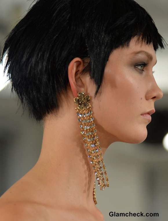 Curtain Style Earrings seen at Oscar De La Renta Show