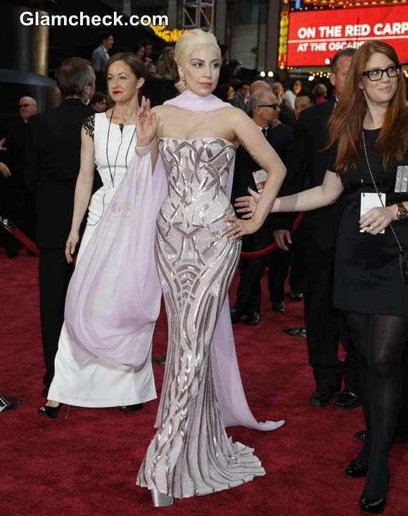 Lady Gaga in Versace Oscars 2014