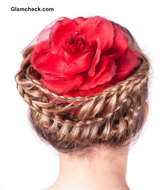 Fun Braided hairstyle with flowers