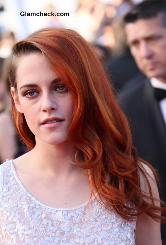 Kristen Stewart Orange Hair at Cannes 2014