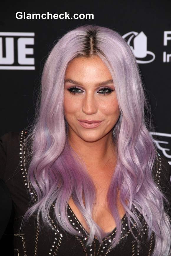 Kesha Lilac Purple Hair color 2014