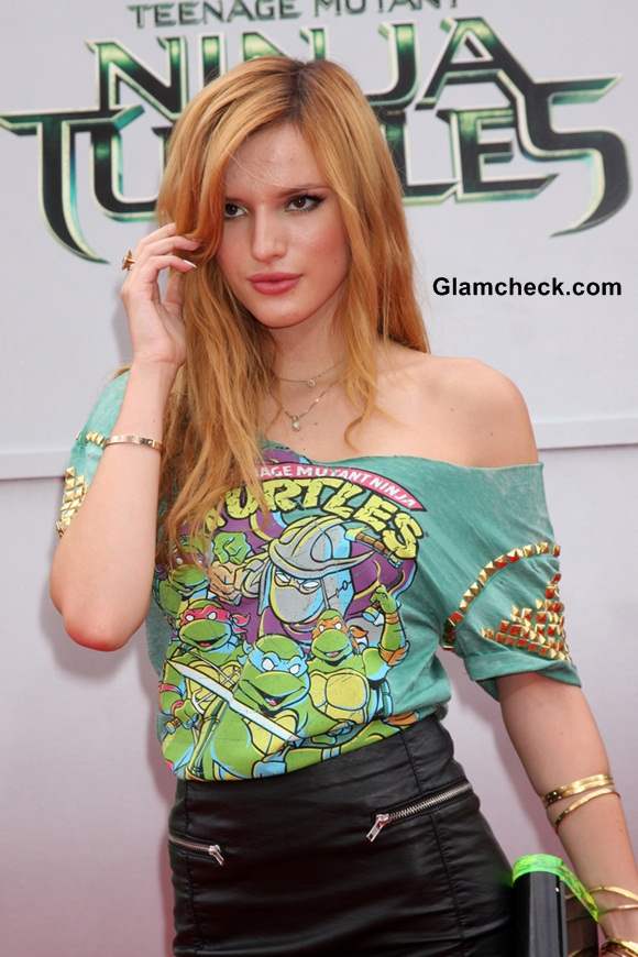 Bella Thorne turns Cute-Rocker-Chic at the Teenage Mutant Ninja Turtles Premiere
