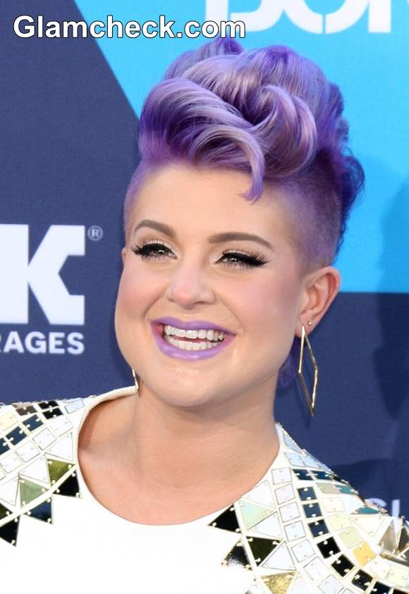 Kelly Osbourne bright Lilac-Mohawk at Young Hollywood 