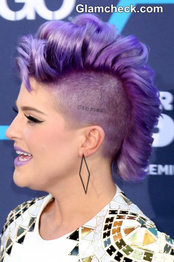 Kelly Osbourne Hair color  bright lilac-purple Mohawk