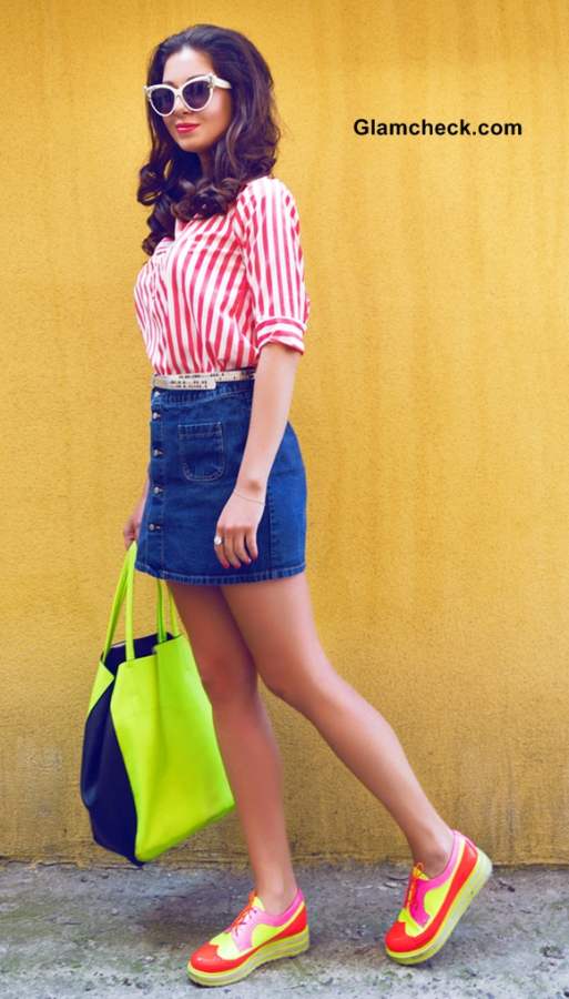 Street style Look in a Denim Skirt