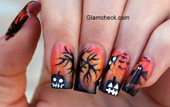 10. Spooky and Simple Halloween Nail Art for Lazy Days - wide 4