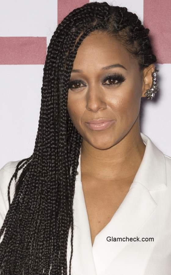 Tia Mowry Corncrow Braids hairstyle at the Selma New York Premiere