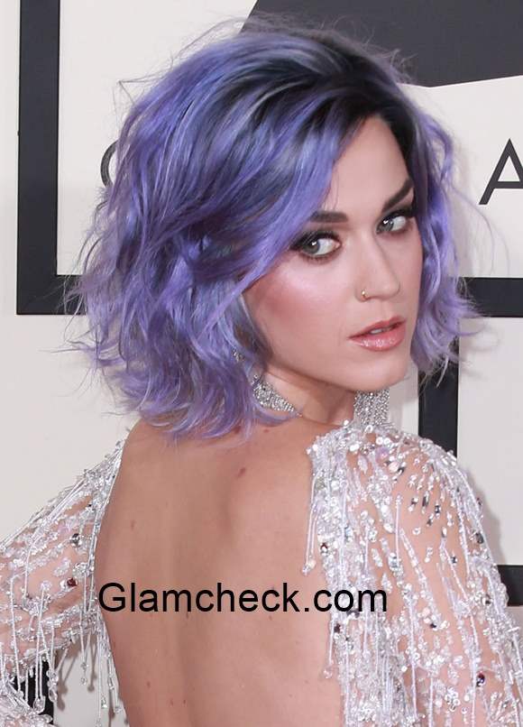 Katy Perry sports lavender Hair Color during the 57th 