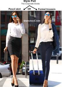 Corporate Style Poll Divide Pencil Skirt or Formal Trousers