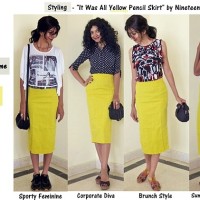 Yellow Pencil Skirt - Styling with Monochrome